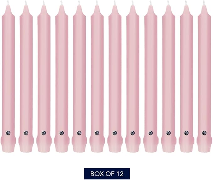 Colonial Candle Unscented Taper Candle, Classic Collection, Persian Pink, 12 in, Pack of 12 - Up to