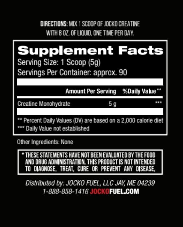 Jocko Fuel Creatine Monohydrate Powder - Creatine for Men & Women, Supplement for Athletic