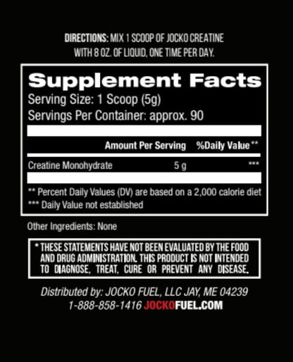 Jocko Fuel Creatine Monohydrate Powder - Creatine for Men & Women, Supplement for Athletic