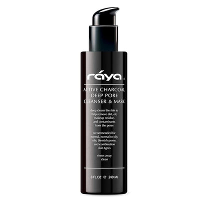 Raya Active Charcoal Deep Pore Facial Cleanser and Mask (121) | Deep Pore Cleansing Fluid for