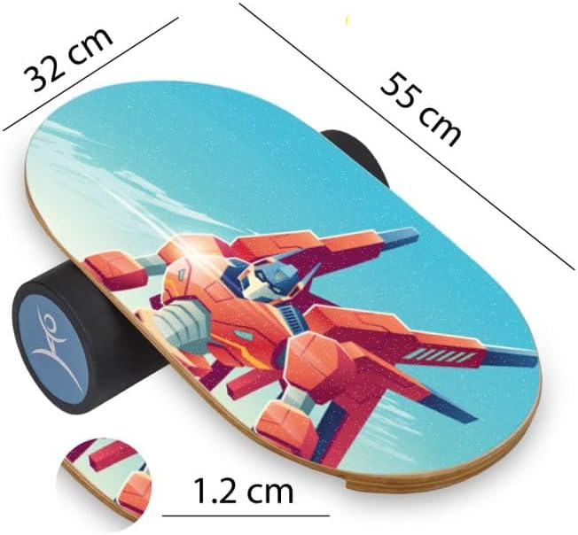 Kids Balance Board with Roller ??Wooden Trainer for Children ??Fun Indoor Core Strength Game
