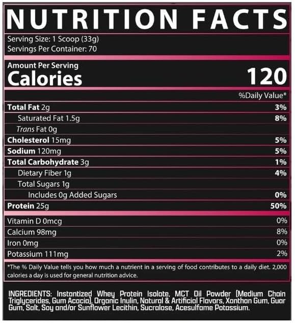Nutrex Research IsoFit Whey Protein Powder Instantized 100% Whey Protein Isolate (70 Servings