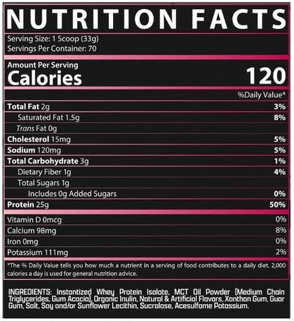 Nutrex Research IsoFit Whey Protein Powder Instantized 100% Whey Protein Isolate (70 Servings