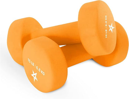 Yes4All Neoprene Coated Dumbbell Hand Weight Sets of 2 - Multiple Weight Options with 15 Colors