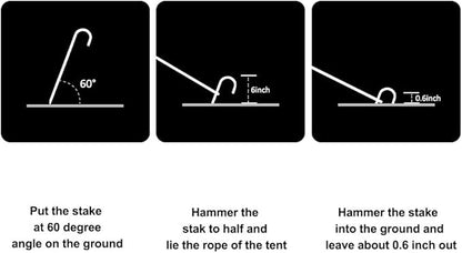 Eurmax USA Trampolines Stakes Heavy Duty Ground Stakes Canopy Parts Wind Stake with Rope 12 Inch