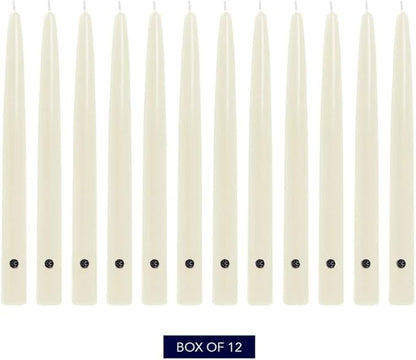 Colonial Candle Unscented Taper Candle, Handipt Collection, Ivory, 12 In, Pack of 12 - Up to 10
