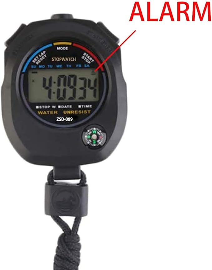 Multi-Function Electronic Digital Sport Stopwatch Timer, Large Display with Date Time and Alarm