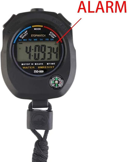 Multi-Function Electronic Digital Sport Stopwatch Timer, Large Display with Date Time and Alarm