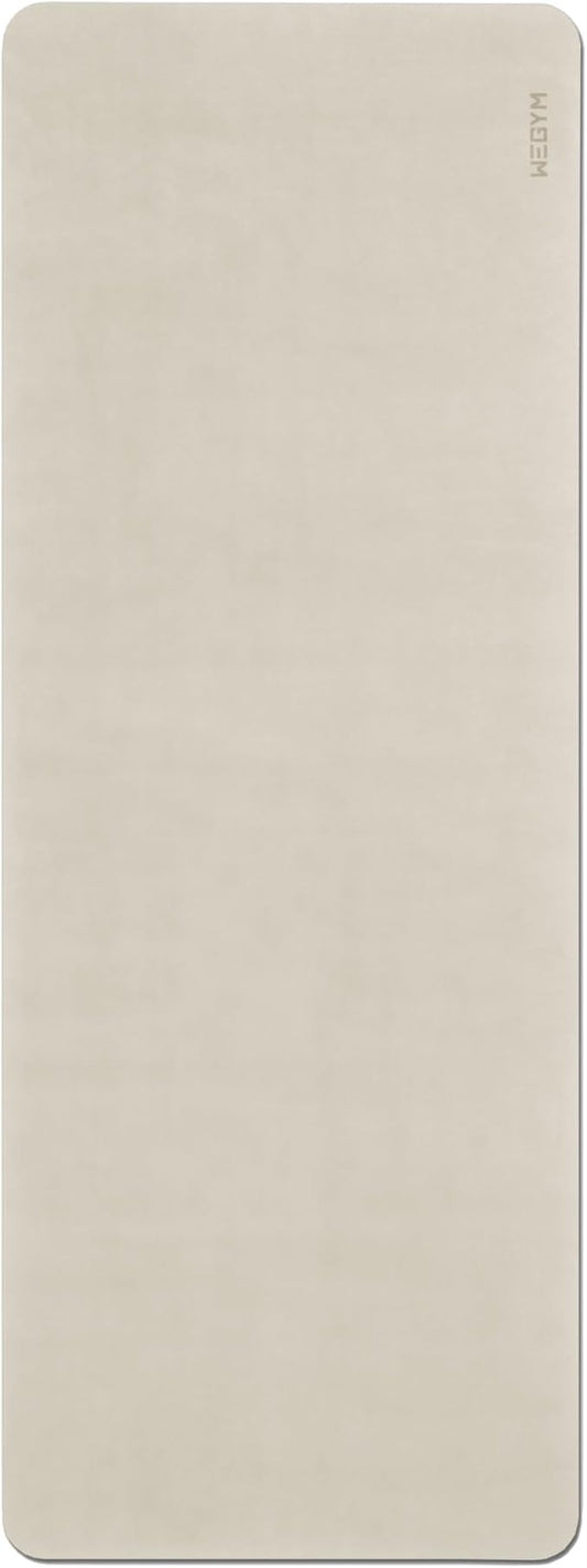 4mm Cushioned Exercise Mat for Yoga & Pilates - Anti Slip, Polyurethane with Suede Top & Carrying