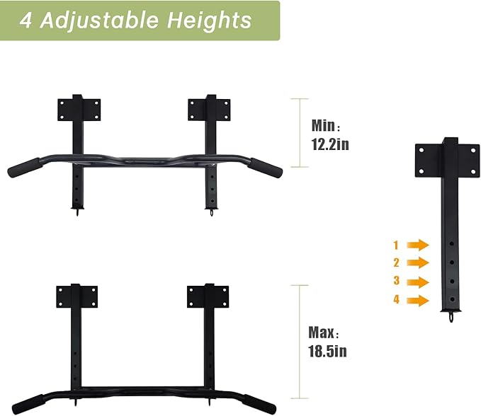 Wall Mounted Pull up Bar Multifunctional Chin up Bar Strength Training Pull-up Bar for Indoor Home