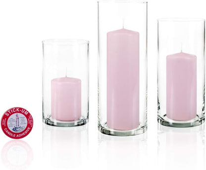 yummi Set of 12 Slim Pillars and Cylinder Vases - Blush