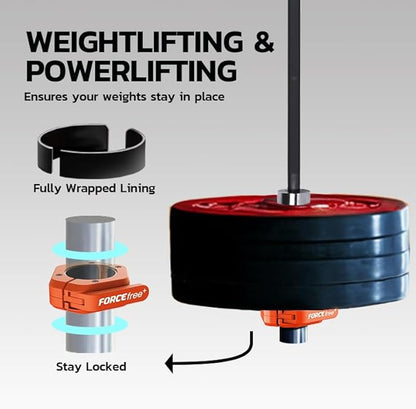 Barbell Clips (Pair), Barbell Clamps, Quick Release Olympic Barbell Clamps with Anti Slip TPR Grip
