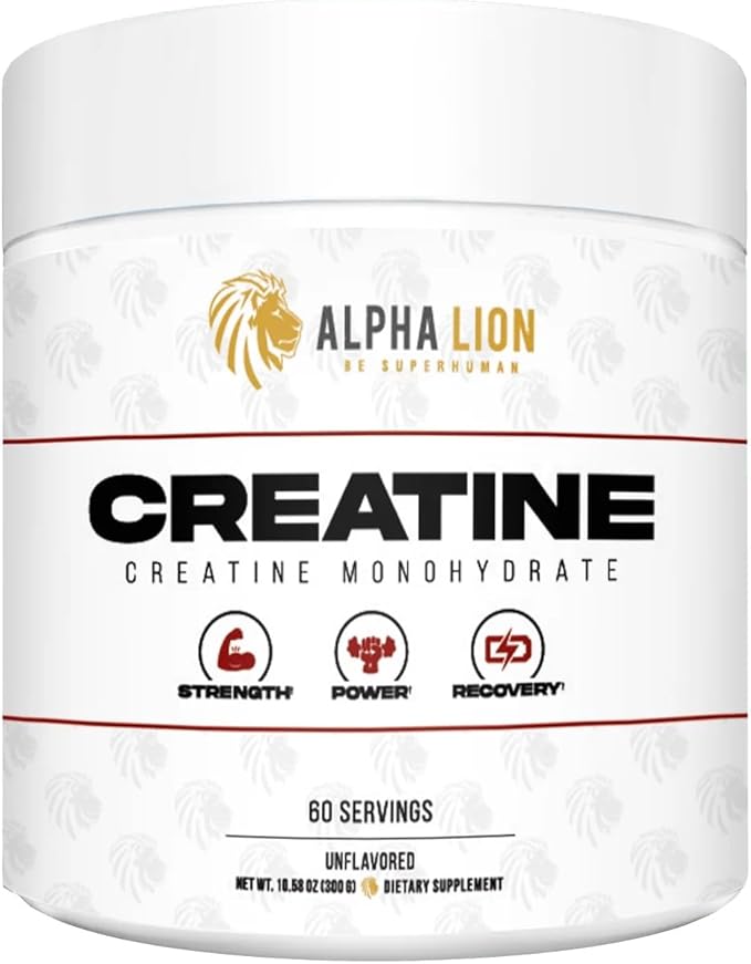 ALPHA LION Creatine Monohydrate Powder, 5000mg Per Serving (5g), Supports Muscle Strength, Power
