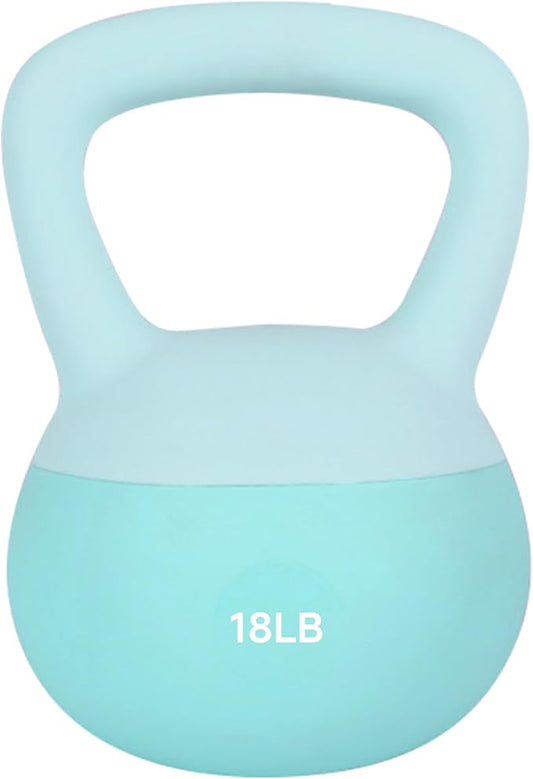 Leikefitness Soft Kettlebells,Steel Shot Filled Weights for Women and Men,Color Coded Anti Slip