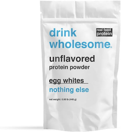 drink wholesome Unflavored Egg White Protein Powder | for Sensitive Stomachs | Gut Friendly | Dairy