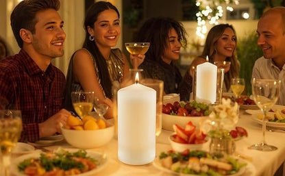 3×6 Ivory Pillar Candles Set of 6 Unscented Handpoured Weddings, Home Decoration, Restaurants, Spa