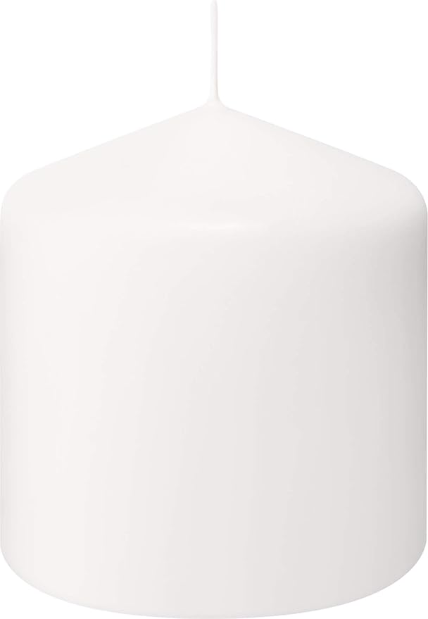 BOLSIUS 6 White Pillar Candles Bulk - 3x3 Inches Candle Set - 25+ Hours Clean Burning - No Palm Oil