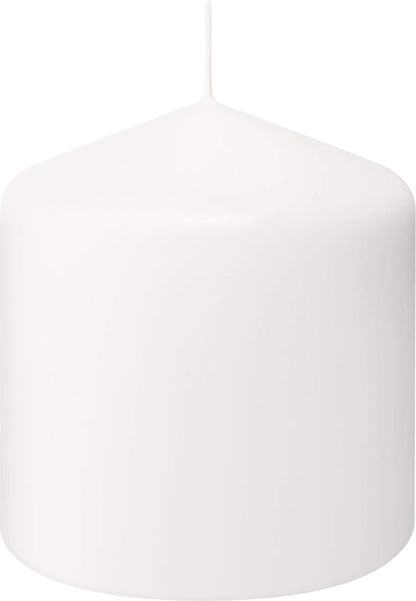 BOLSIUS 6 White Pillar Candles Bulk - 3x3 Inches Candle Set - 25+ Hours Clean Burning - No Palm Oil