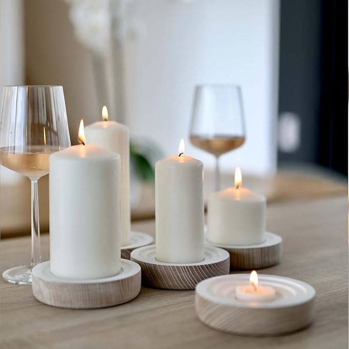Set of 2 3x8 Inch White Pillar Candles, Dripless Unscented Solid Colored Large Cylinder Column Tall