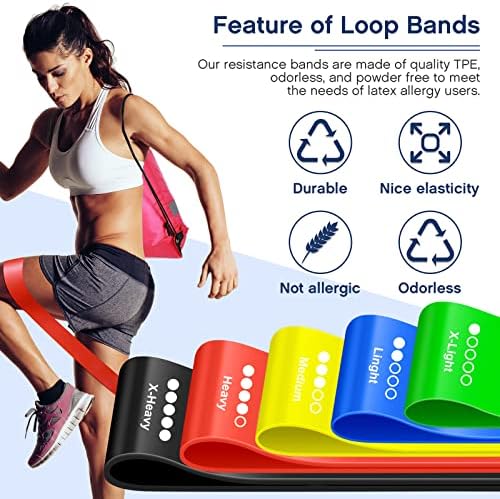 60 Pcs Workout Loop Resistance Bands Bulk, Gym Elastic Bands Set for Fitness Sport Class Students