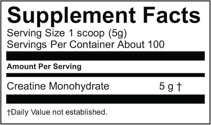 Vega Creatine Monohydrate Micronized Powder, Pure Unflavored, 100 Servings, 5000mg Per Serving