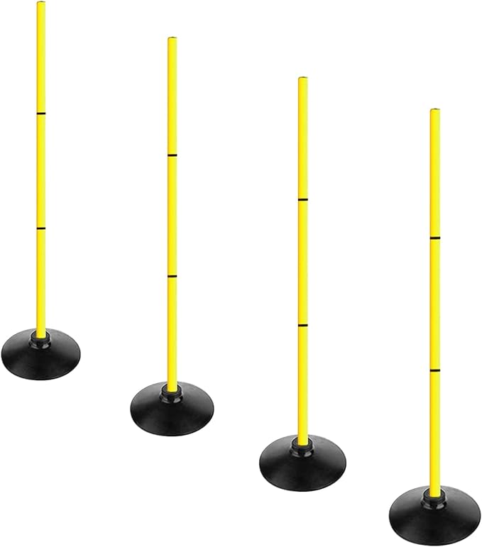 4FT Agility Poles Set Detachable Speed Training Poles Soccer Slalom Sticks with Agility Ladder and