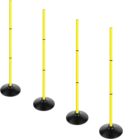 4FT Agility Poles Set Detachable Speed Training Poles Soccer Slalom Sticks with Agility Ladder and