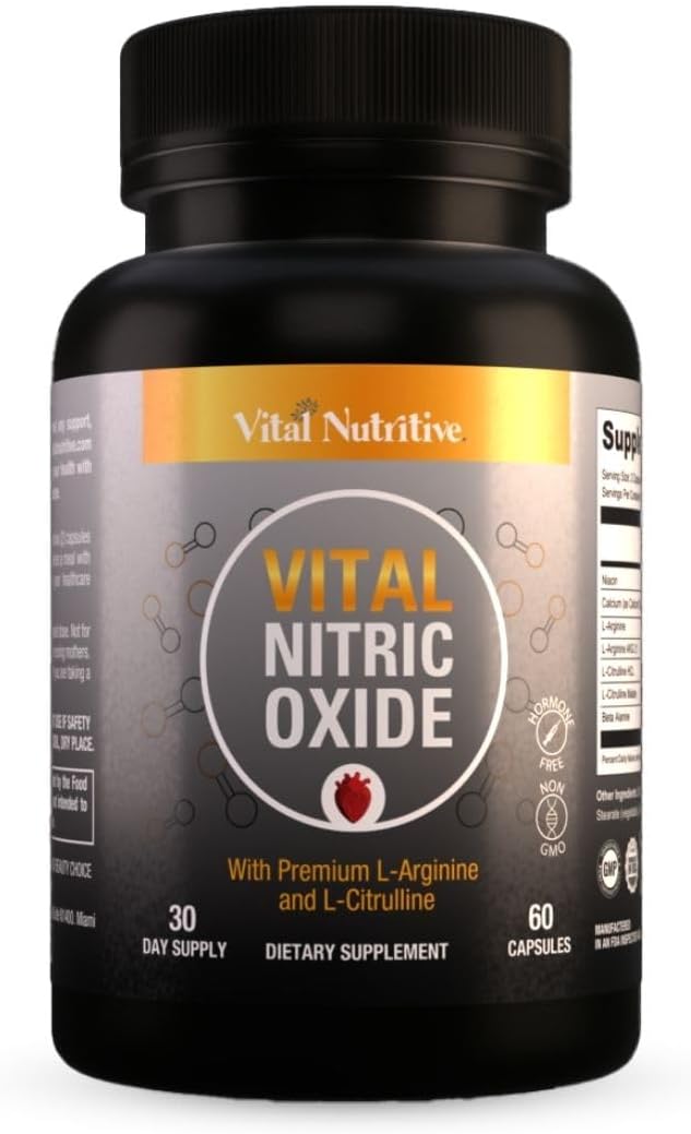 Vital Nitric Oxide Supplements for Men - Workout Booster Supplement for Men - Nitrous Oxide Boost