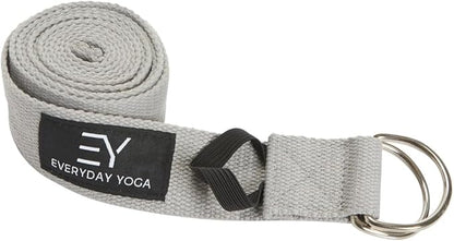 Everyday Yoga Super Strong Strap with Metal D-ring Buckle - Improve Flexibility, Stretching, and