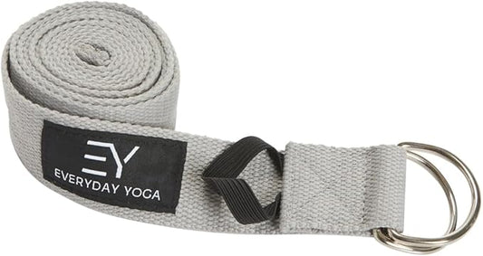 Everyday Yoga Super Strong Strap with Metal D-ring Buckle - Improve Flexibility, Stretching, and