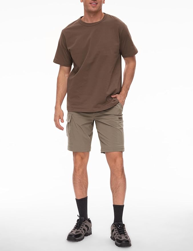 Wespornow Men's-Convertible-Hiking-Pants Quick Dry Lightweight Zip Off Breathable Cargo Pants for
