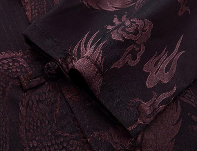 wecotton Tang Suit Men Hanfu Chinese Traditional Clothes Kung Fu Shirt Uniform Long Sleeved Coat