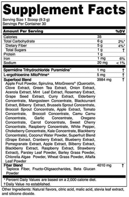 Advanced Greens Plus Powdered Superfood Formula 50 Fruits, Vegetables, Herbs, and Superfoods