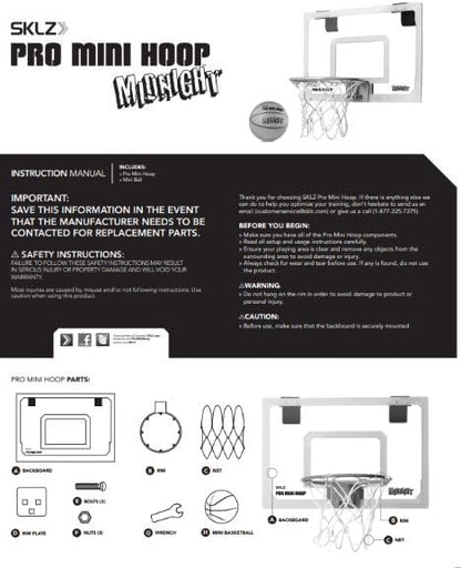 SKLZ Pro Mini Indoor Basketball Hoop - Over The Door ??Portable - Great For Home, Dorms, Offices