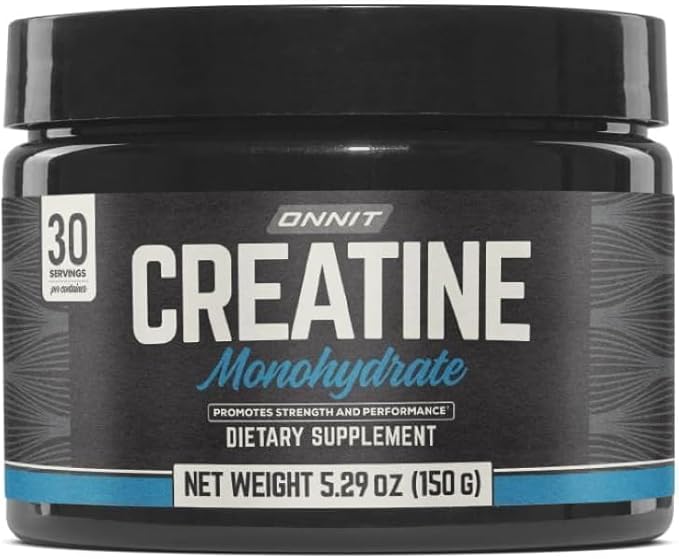 ONNIT Creatine Monohydrate Powder – 5g Premium Creatine for Muscle Strength, Power & Lean Mass