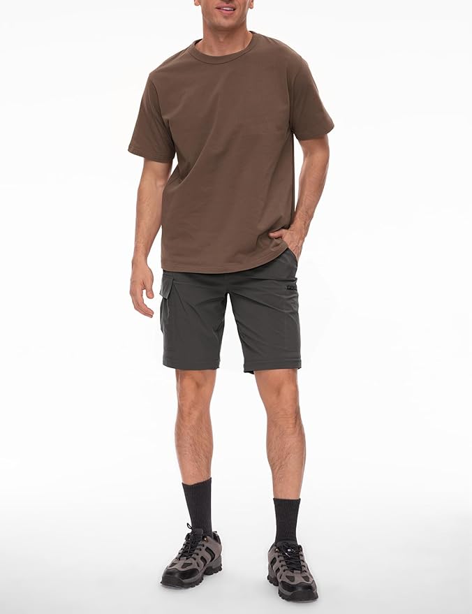 Wespornow Men's-Convertible-Hiking-Pants Quick Dry Lightweight Zip Off Breathable Cargo Pants for