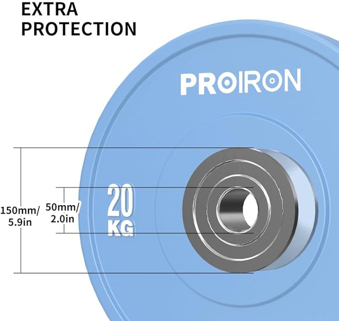 PROIRON Olympic Rubber Bumper Plates,Floor Protective Weight Plates,2" Solid Weight Plates for