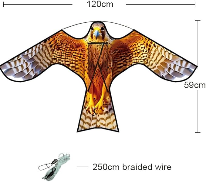 HENGDA KITE Bird Hawk Flying Kite Without Pole for Crops Farm Protector Bird Scarer Flying Kite