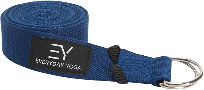 Everyday Yoga Super Strong Strap with Metal D-ring Buckle - Improve Flexibility, Stretching, and