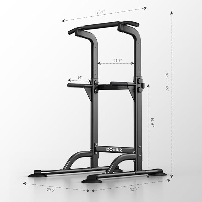 Power Tower Pull Up Bar and Dip Station, Multi-Function Home Gym, Strength Training Fitness