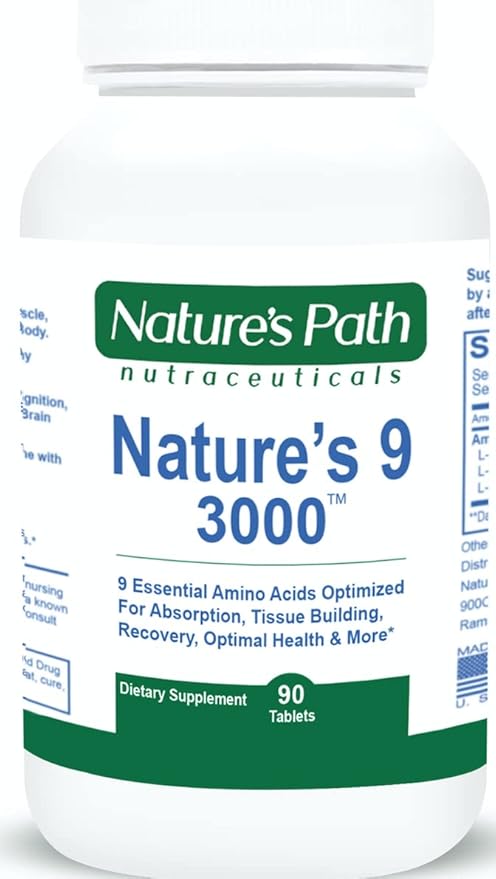 Nature's 9 3000 Essential Amino Acids Supplement, Best EAA Amino Acid Complex All 9 Essential Amino