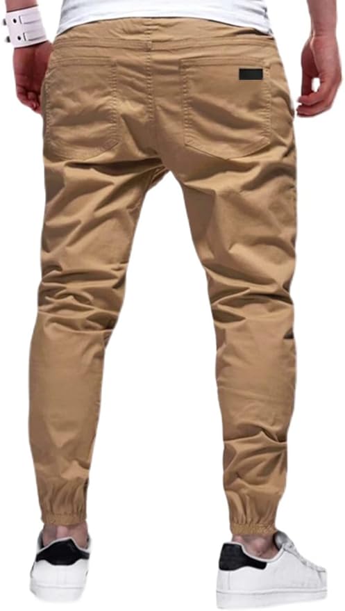 Men Joggers Chino Cargo Pants Hiking Outdoor Recreation Pants Twill Fitness Track Jogging Pants