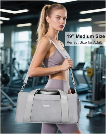 Gym Bag for Men and Women with Shoe Compartment & Wet Pocket - Duffle Bag for Travel Sports Fitness