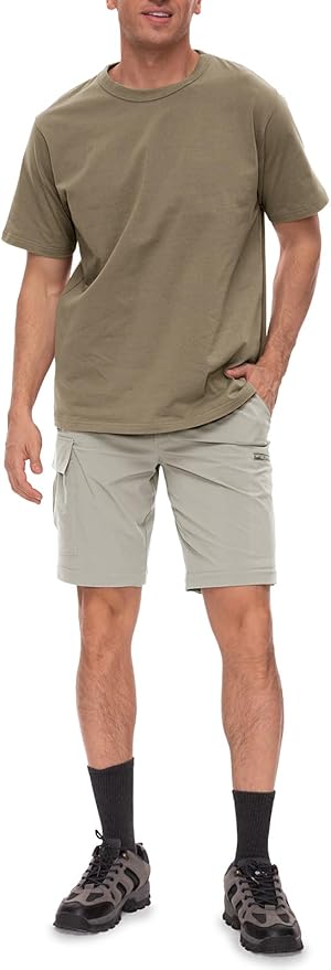 Wespornow Men's-Convertible-Hiking-Pants Quick Dry Lightweight Zip Off Breathable Cargo Pants for