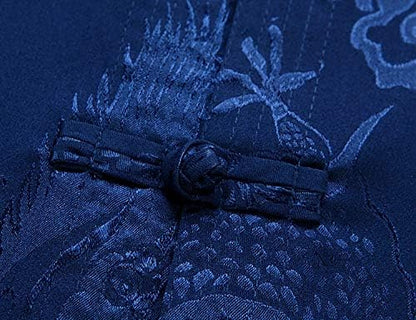 wecotton Tang Suit Men Hanfu Chinese Traditional Clothes Kung Fu Shirt Uniform Long Sleeved Coat