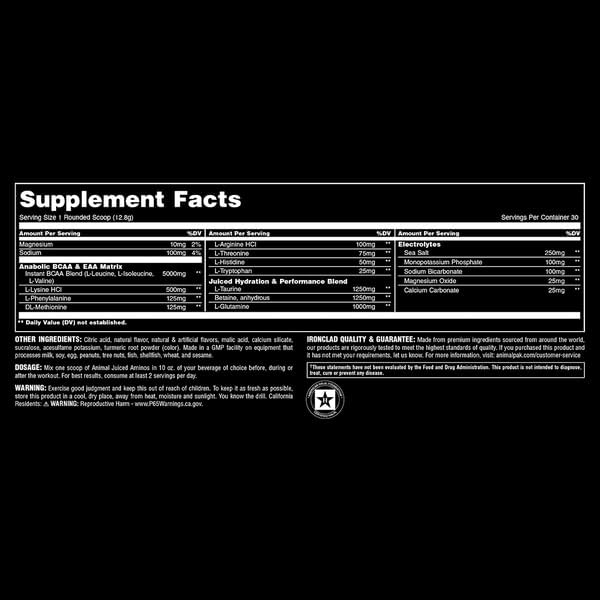 Animal Juiced Amino Acids - BCAA Powder EAA Matrix Plus Hydration with Electrolytes and Sea Salt