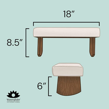 Meditation Bench (NAT. White), Seiza, Sustainable Acacia Wood with Curved Bottom Edges for The