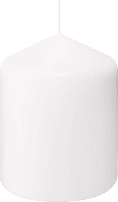 BOLSIUS 6 White Pillar Candles Bulk - 3x4 Inches Candle Set - 40+ Hours Clean Burning - No Palm Oil