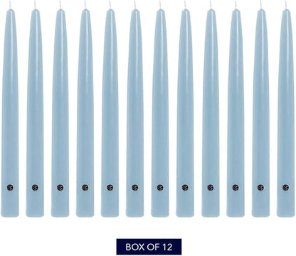 Colonial Candle Unscented Taper Candle, Handipt Collection, Coastal Blue, 12 in, Pack of 12 - Up to
