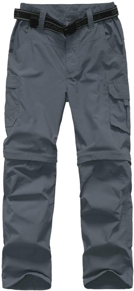 Boy’s Convertible Hiking Pants Lightweight Quick Dry Zip Off Pants for Kids Youth Outdoor UPF 50+